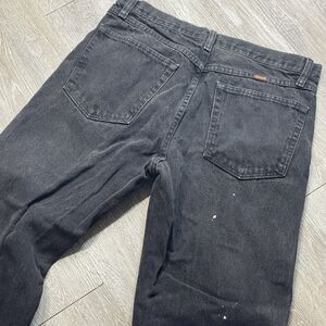 Vintage Rustler Jeans Mens 33x30 Faded Black Denim Straight 100% Cotton 87619CB